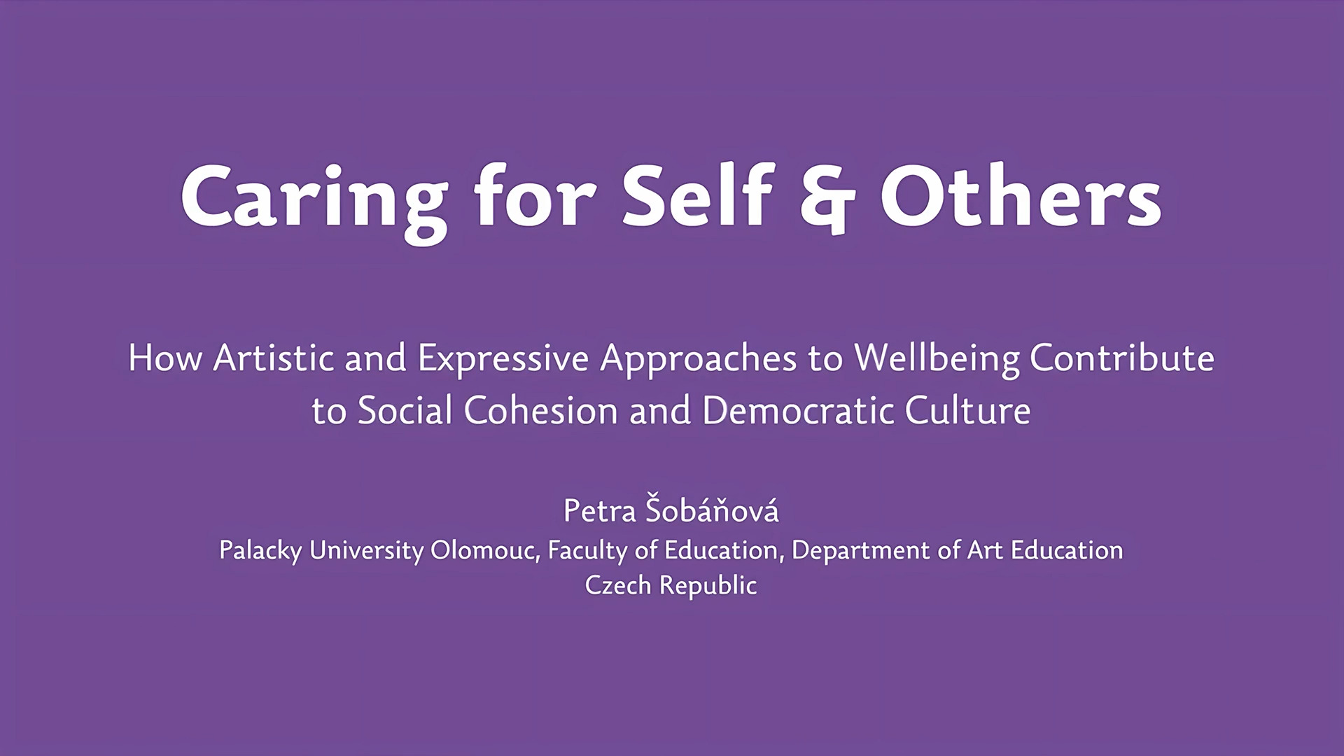 Caring for Self and Others: How Artistic and Expressive Approaches to Wellbeing Contribute to Social Cohesion and Democratic Culture 