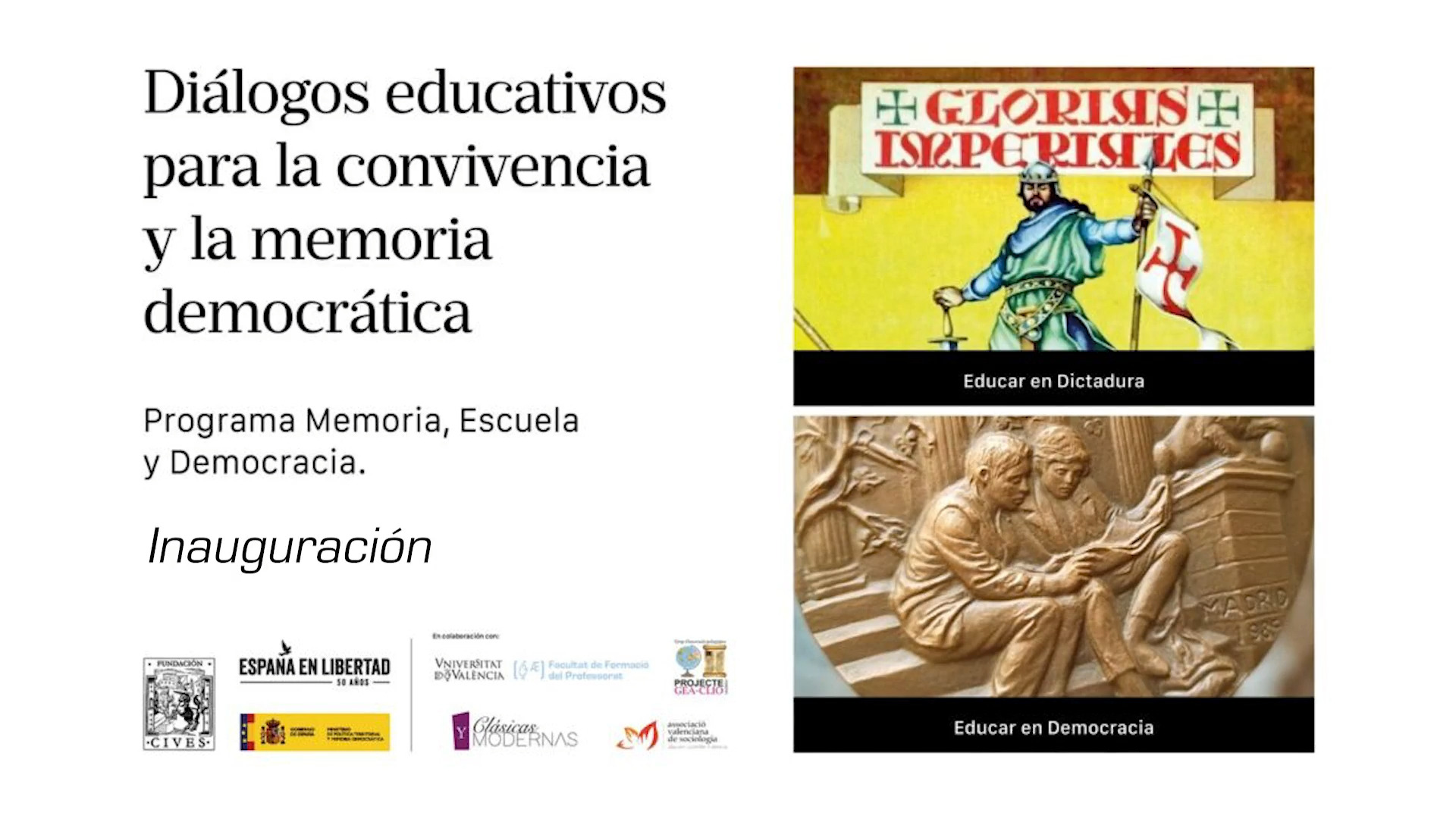 Inauguración de la Jornada "Diálogos educativos para la convivencia y la memoria democrática"