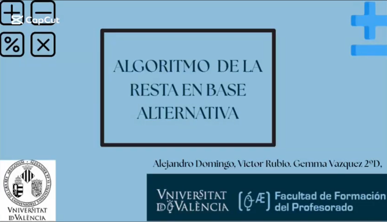 Algoritmo de la resta en base alternativa - VIDEO_DIDMAT - UV